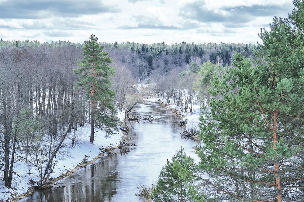 Апрель.Река Болва
