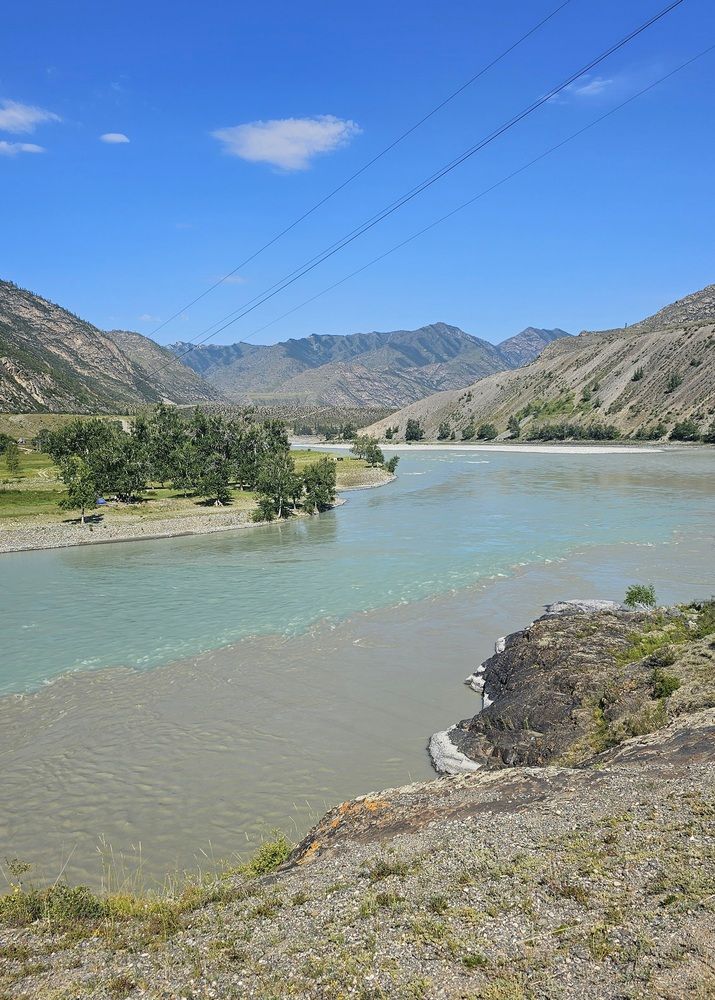 Слияние рек Чуи и Катуни в Горном Алтае