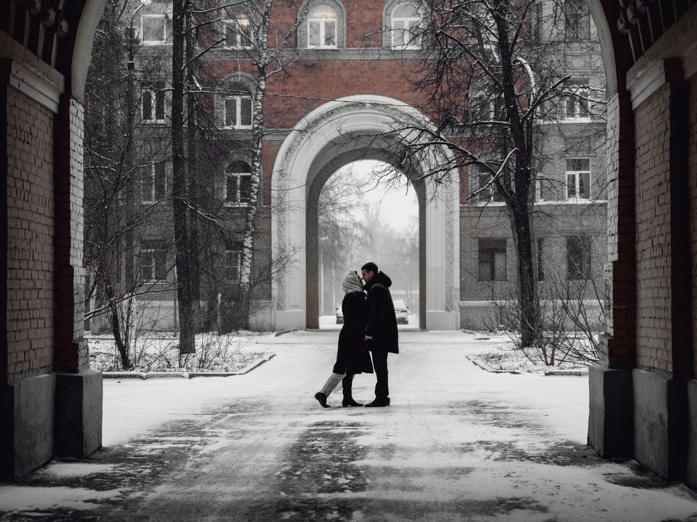 В заснеженном городе