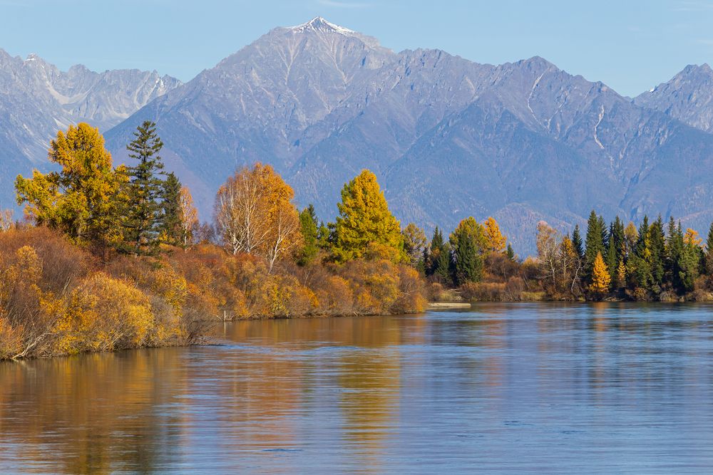 The Irkut River from September to November, observed at a single location over several years.