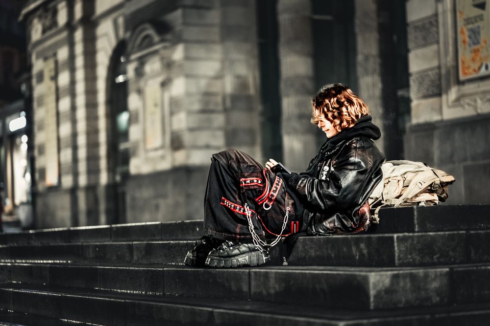Street photo.  Angers. Deutsche