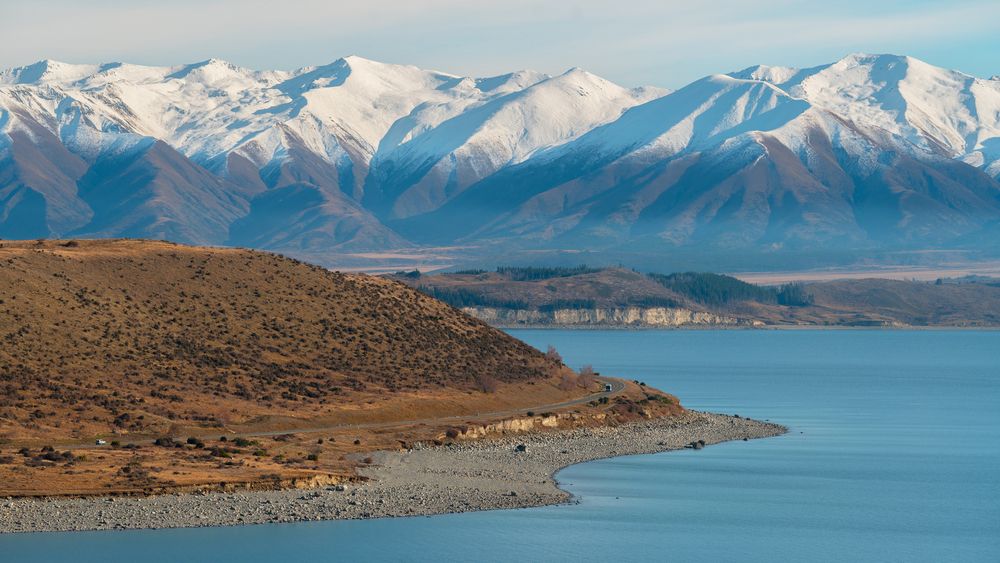 Blue Waters of the Lake Pukaki, South Island, June 2025, New Zealand