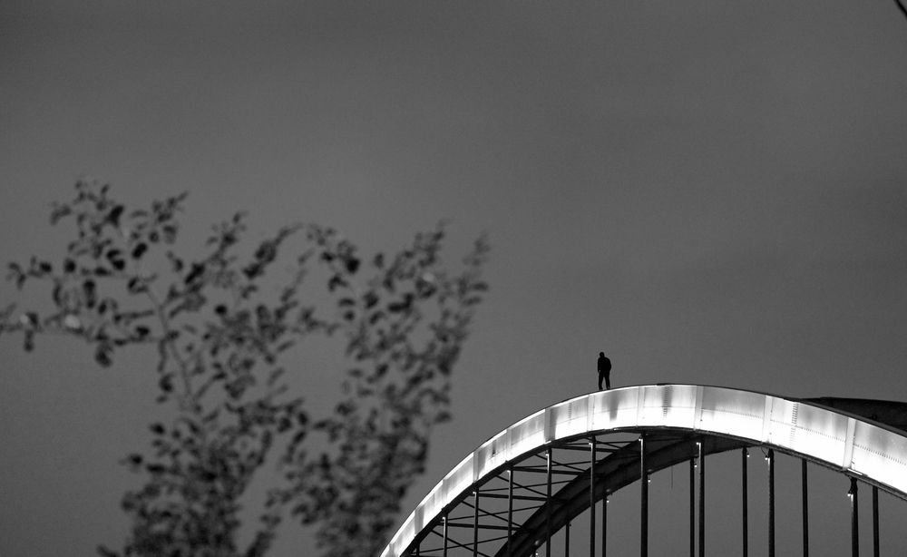 Above the bridge