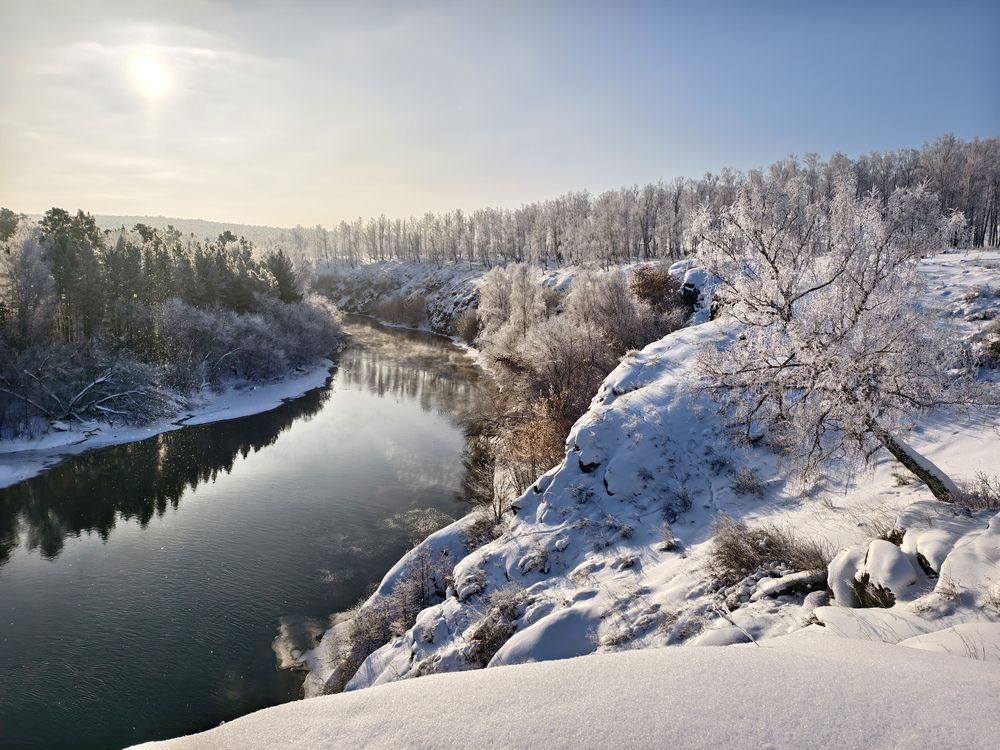 Панорама реки в январе