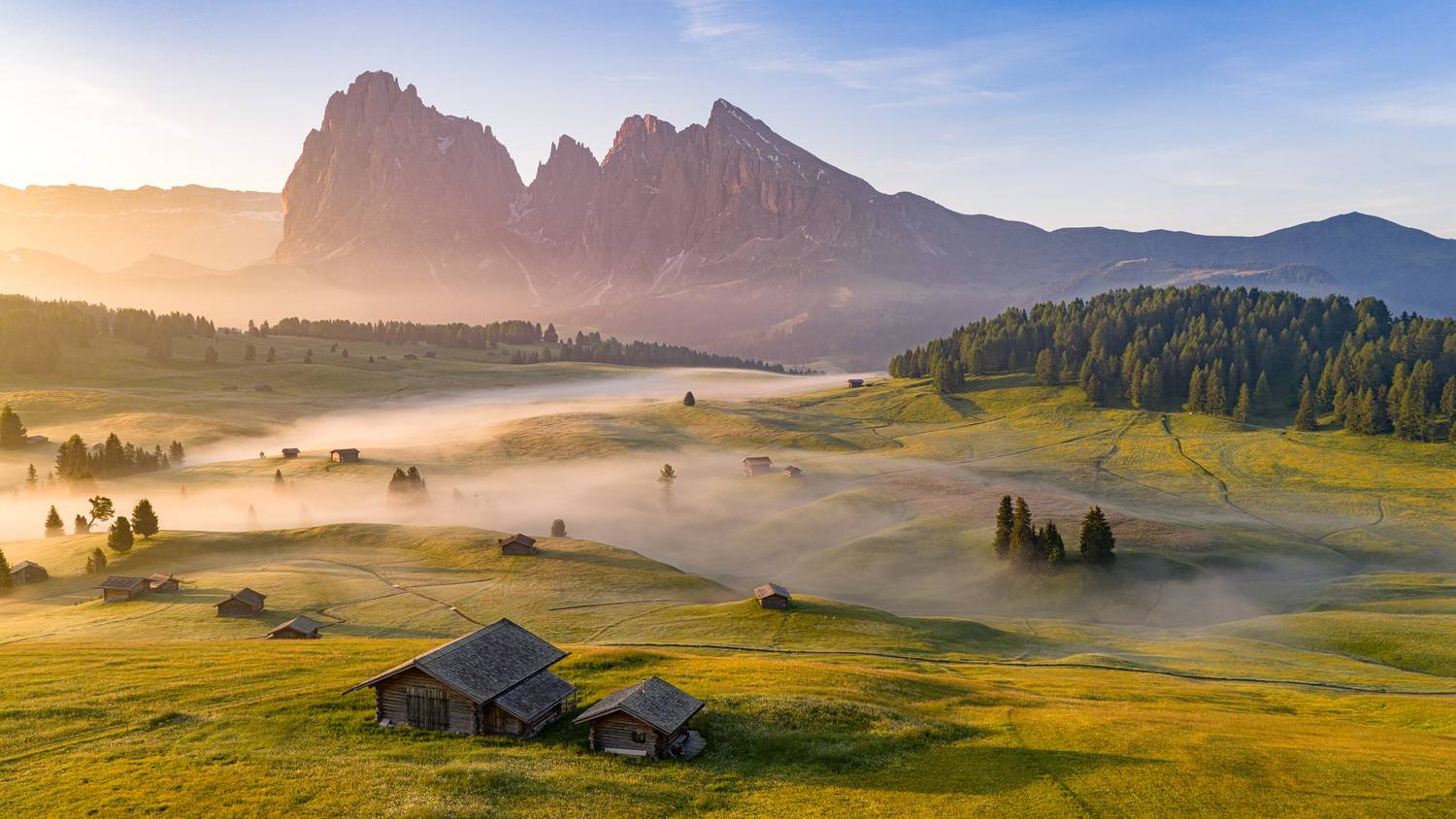sunrise at dolomites