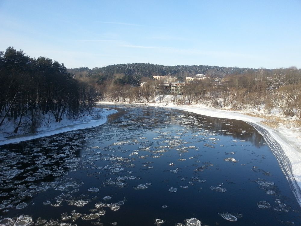 Glaciation on the Neris river near the Vingis park