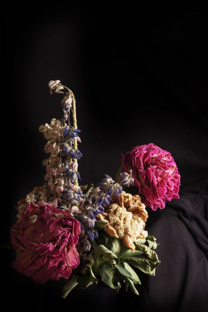 Увядающие цветы и некто