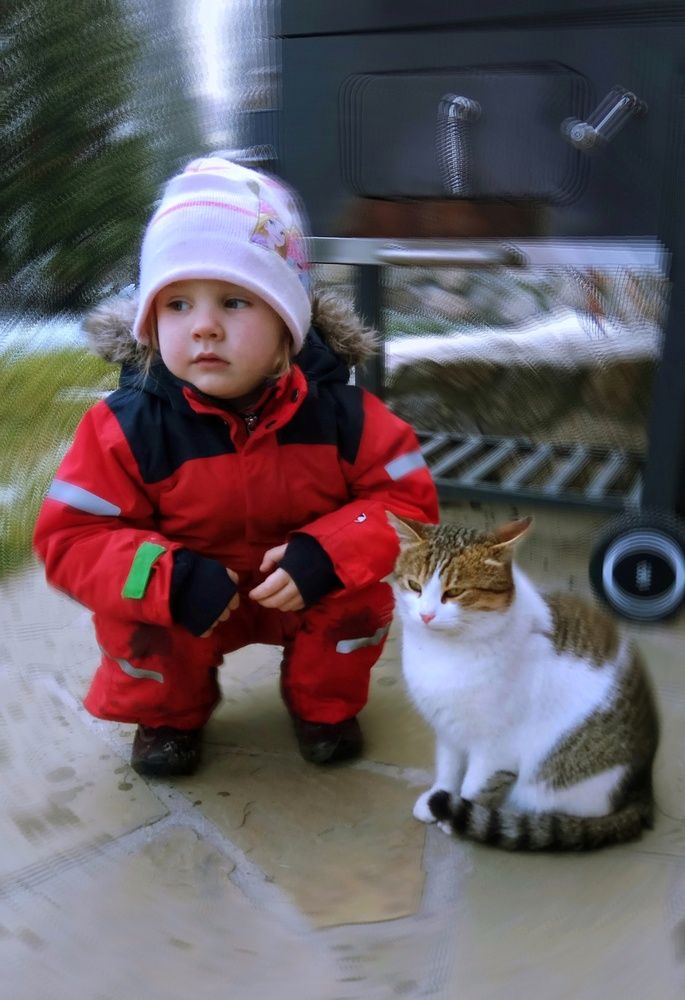 Закадычные друзья ждут колбаску..