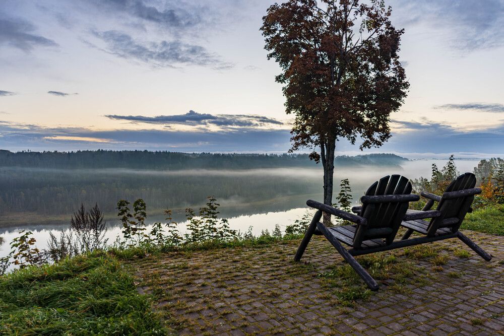 Туманное утро.