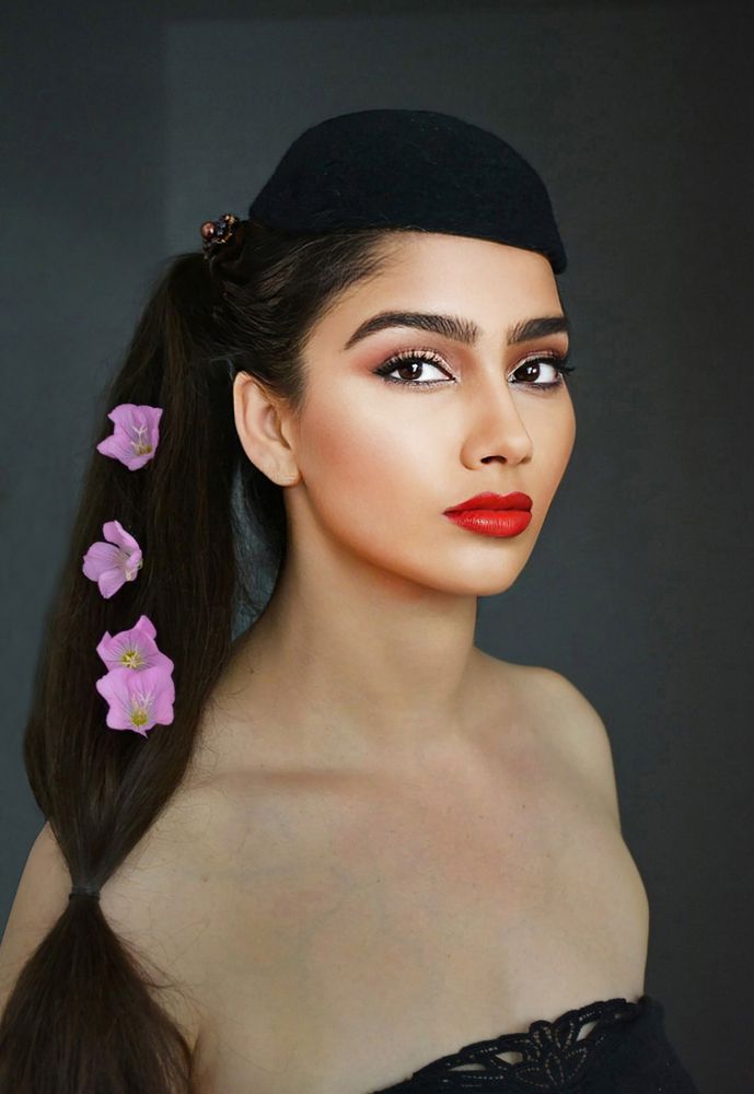 Portrait with flowers in hair