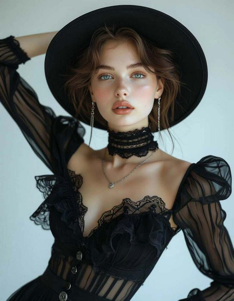 Lady in black.