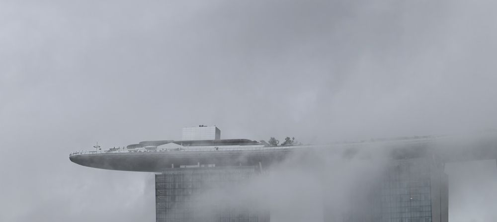 Marina Bay Sands in the fog. Singapore