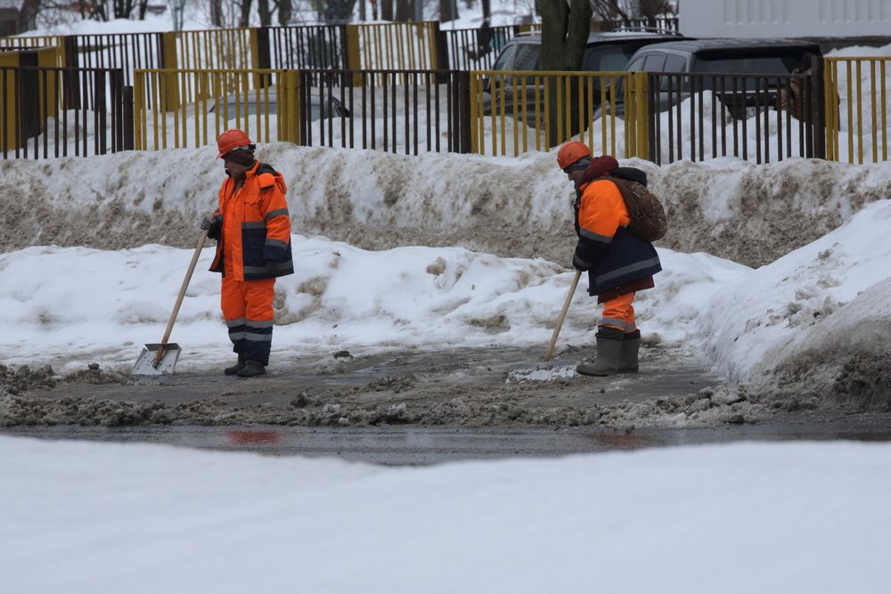 За работой