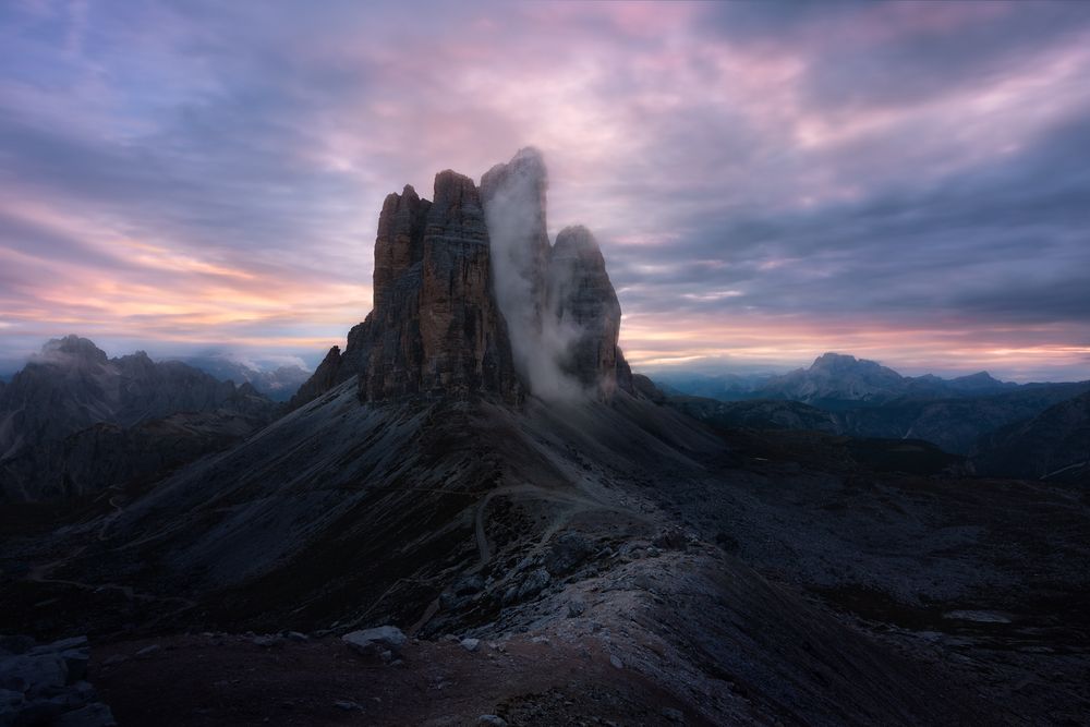 Epic sunset in Dolomites