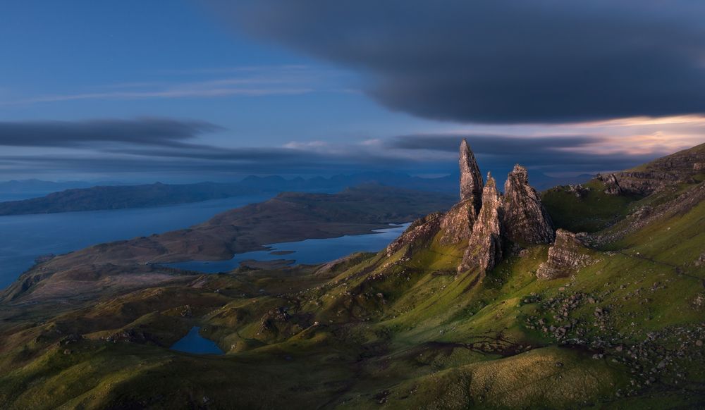 A Moonset  in the Scottish Highlands