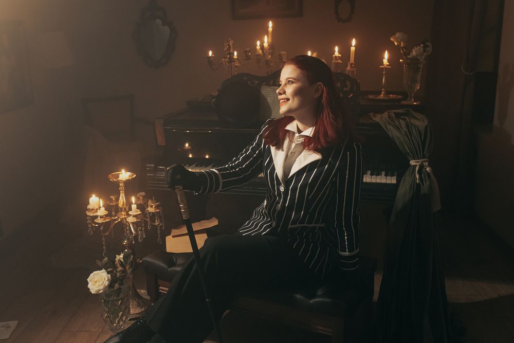 The girl in the tuxedo