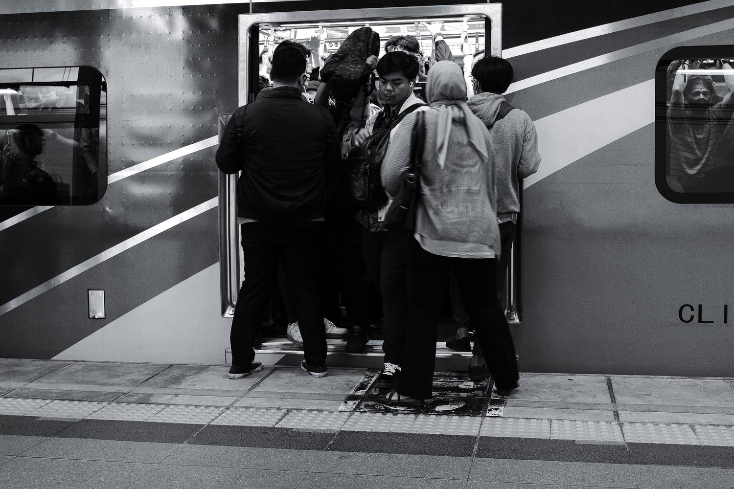Crowd in the public transportation