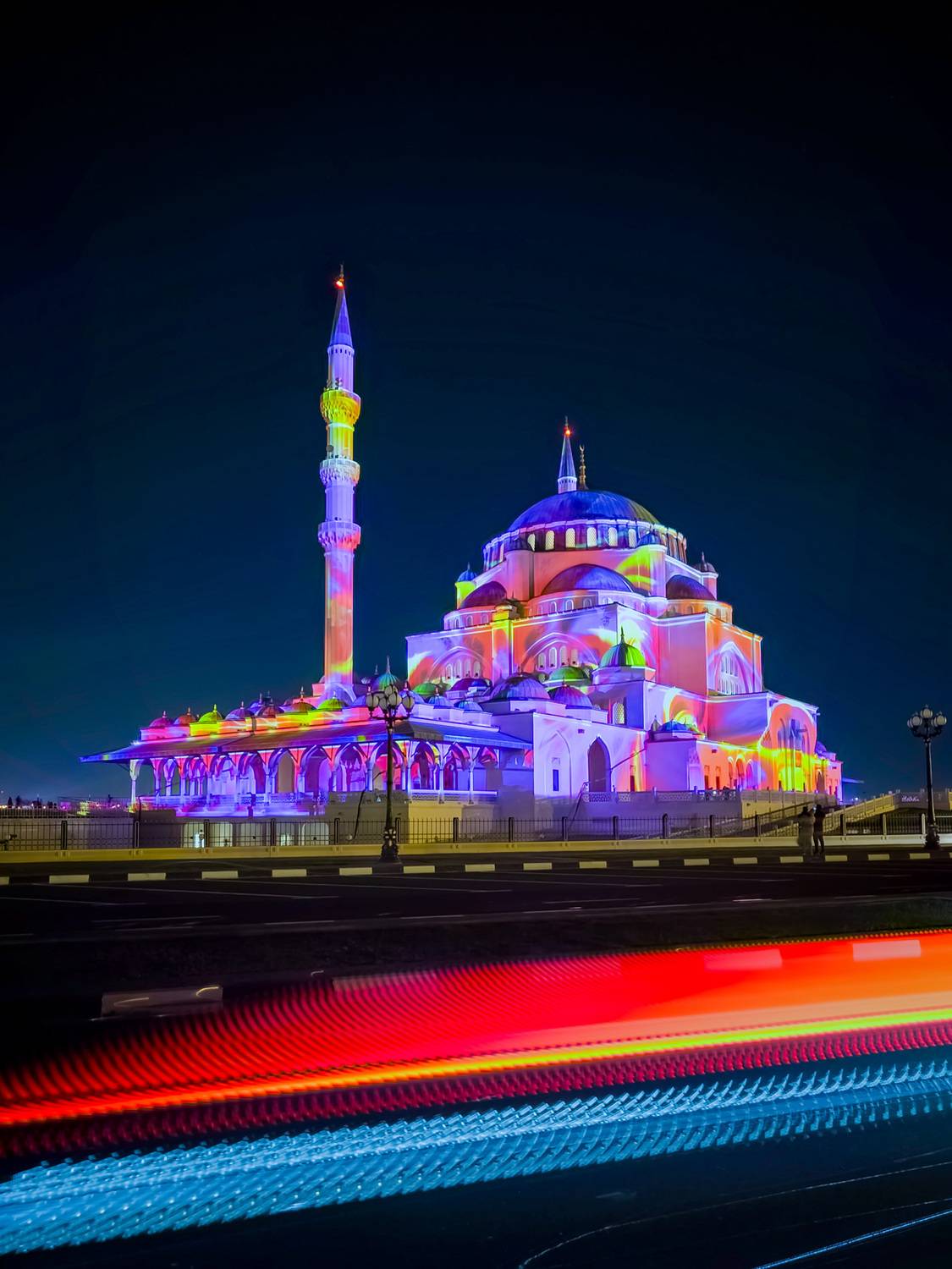 Sharjah Mosque during Light festival Sharjah Mosque during Light festival