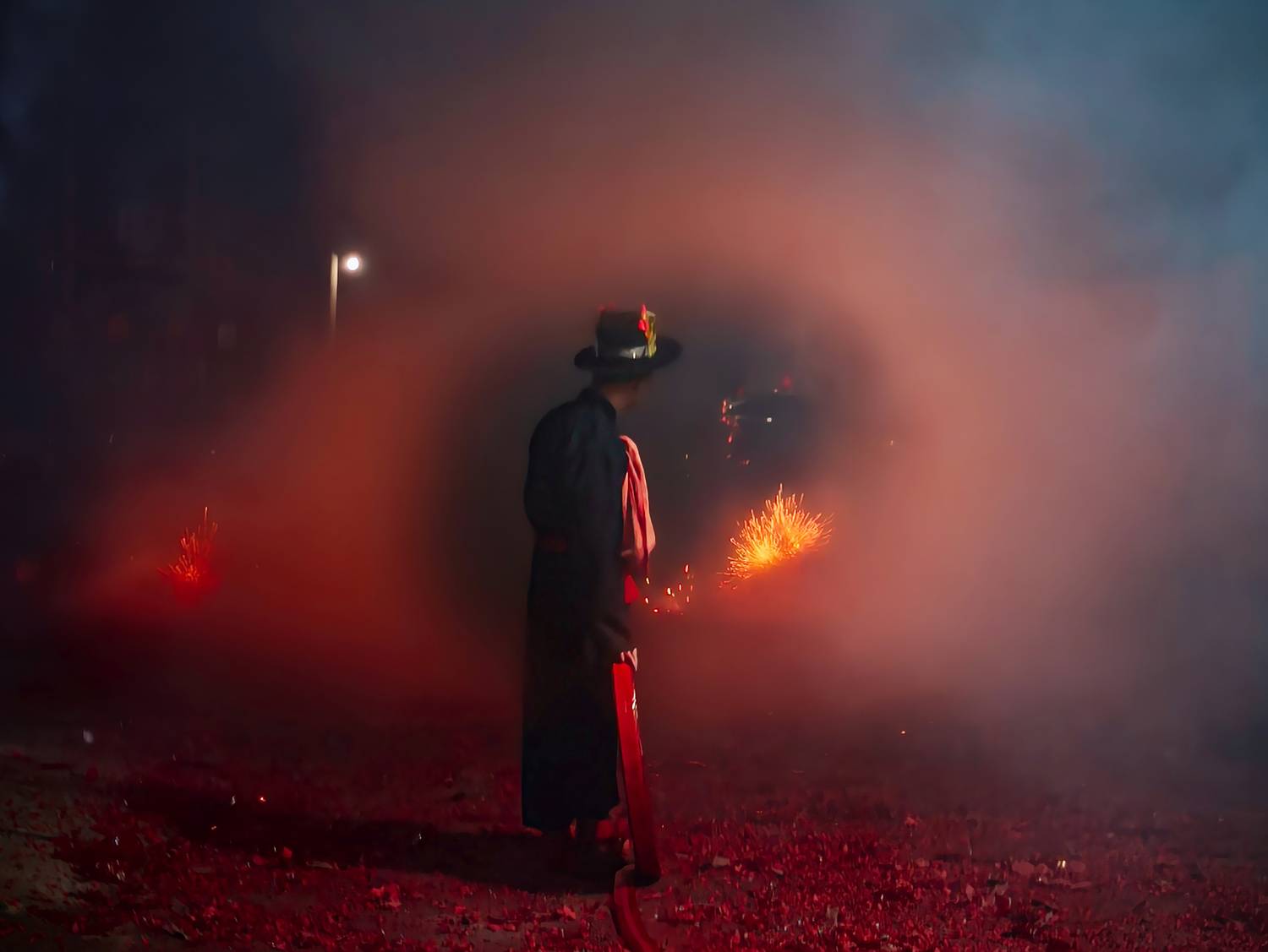 setting off firecrackers