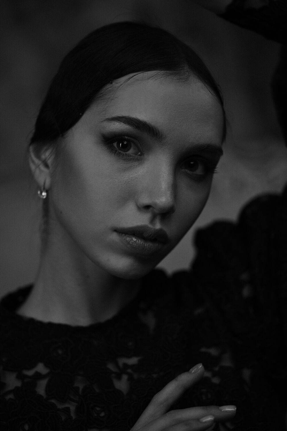 A large portrait of the Bolshoi Theatre\'s first ballet soloist, Darina Moseeva