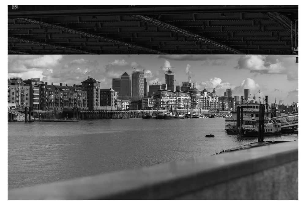 Under the bridge.
