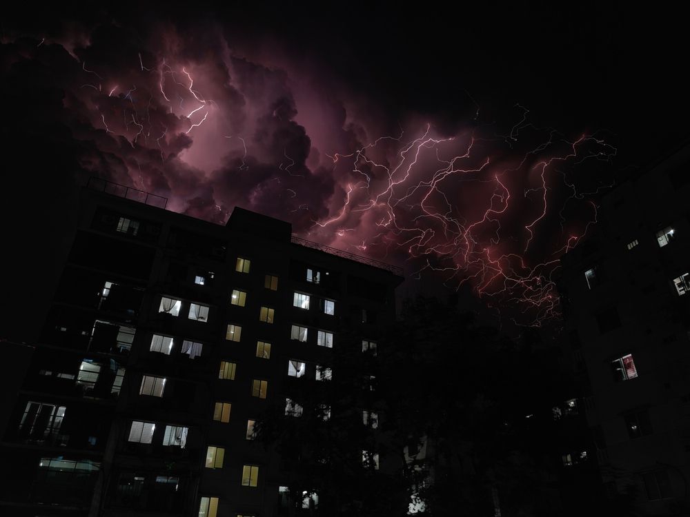 “When the sky decides to show its power.”