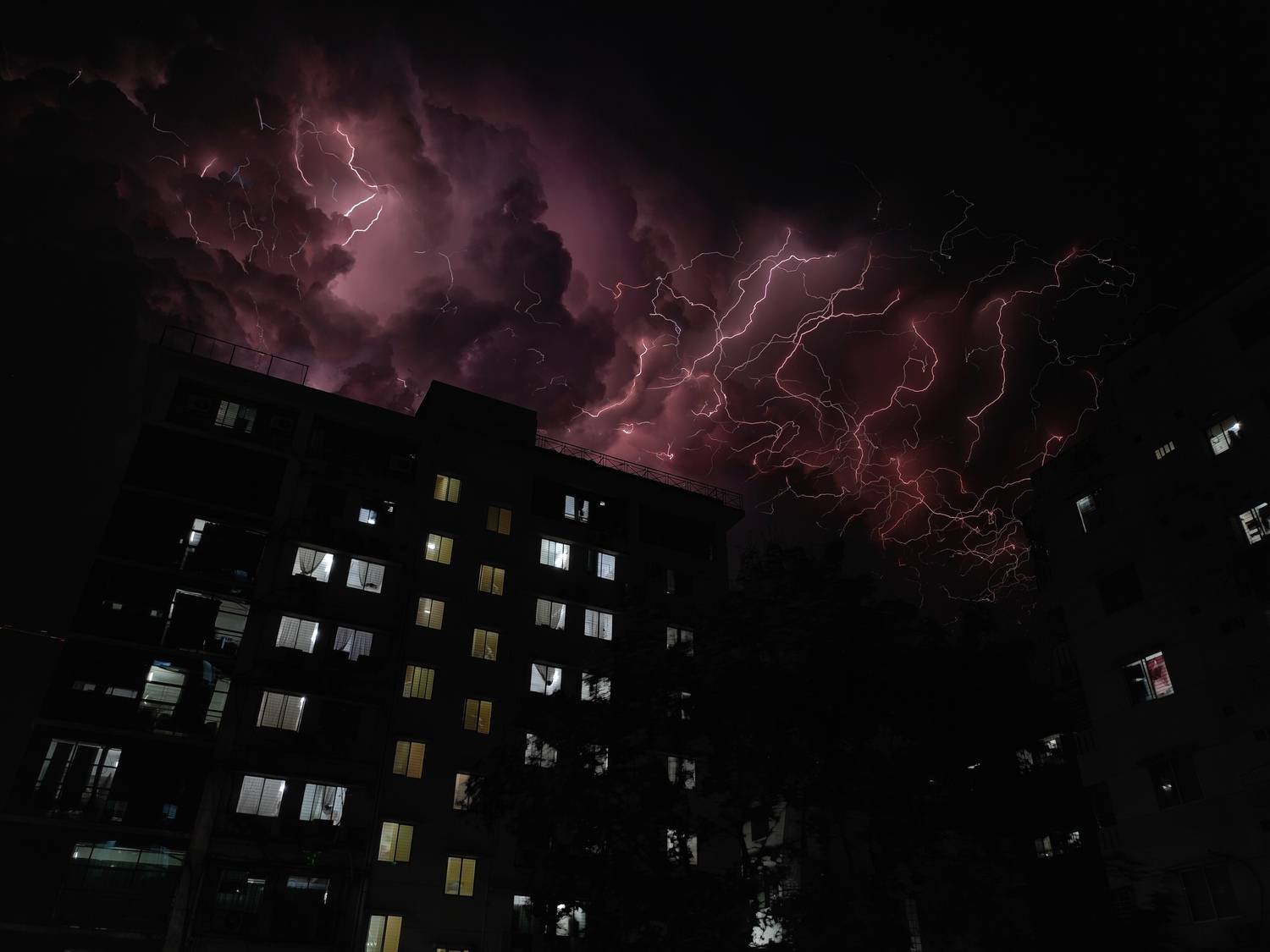 “When the sky decides to show its power.”