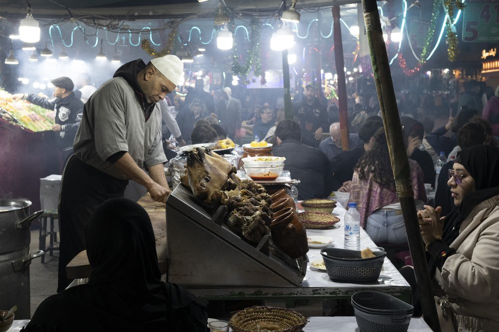 Market food tent in Marrakesh