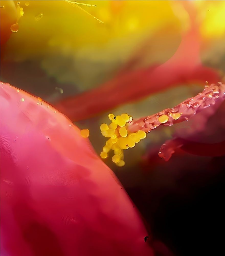 Внутри цветка герани комнатной