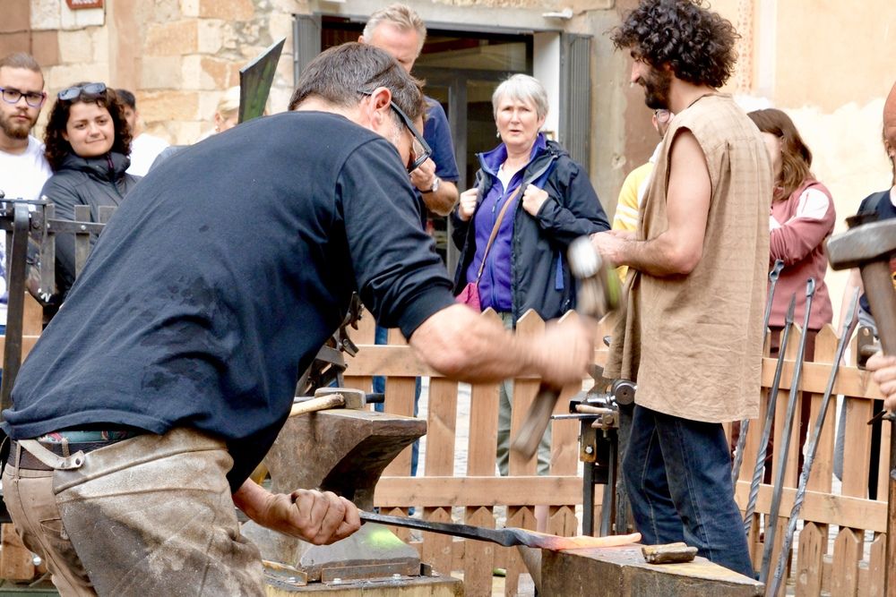 Blacksmith hammering