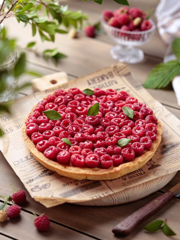 Raspberries tart