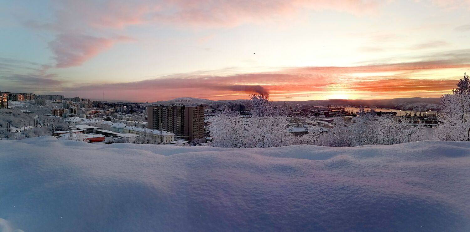 Январский закат в Мурманске