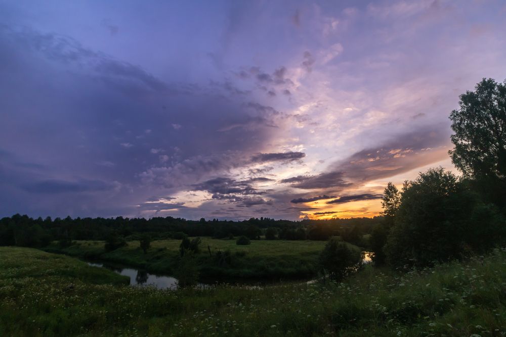 Twilight Serenity Over the Countryside