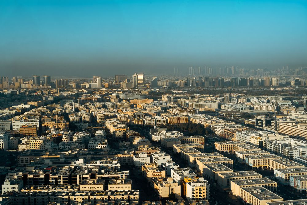 Old Dubai from the top of the Dubai Frame