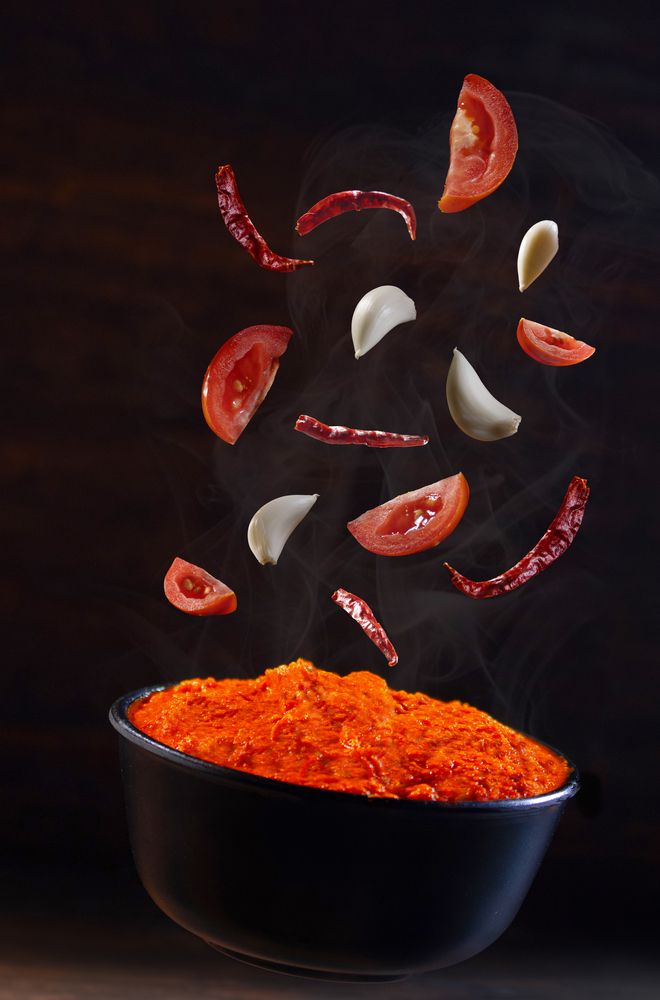 Levitation of fiery Schezwan chutney