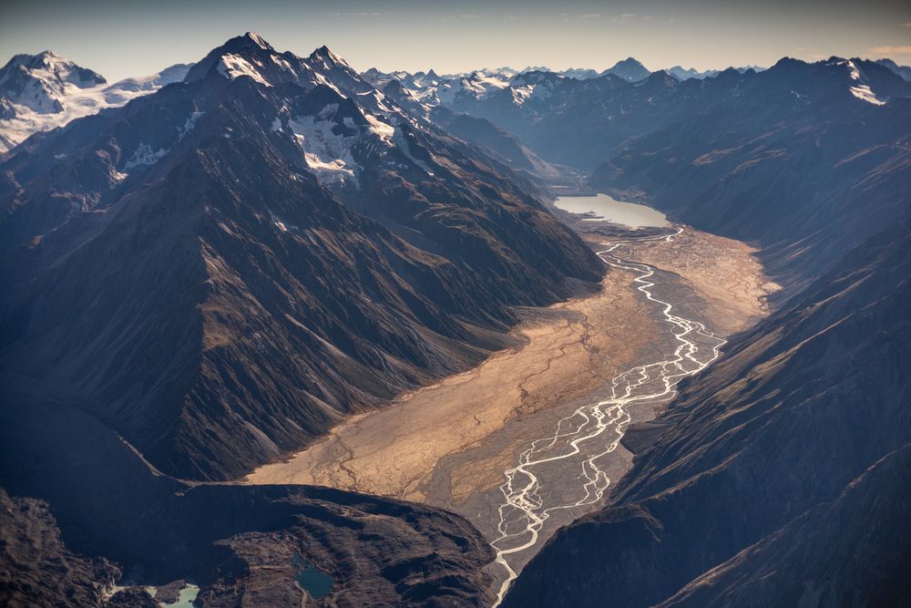 Mountains of New Zealand from above