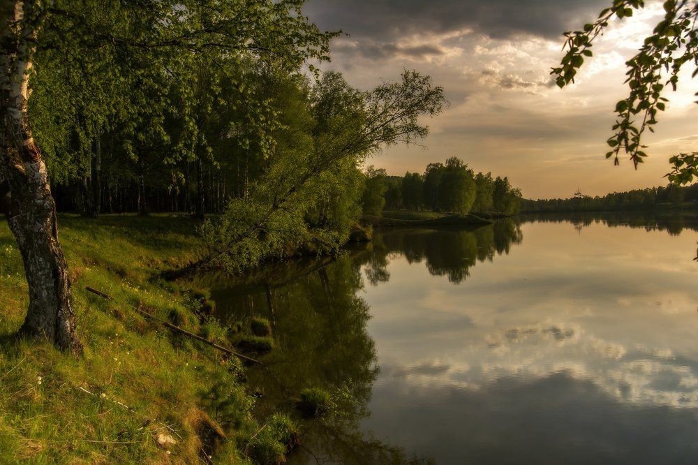 Вечер на пруду