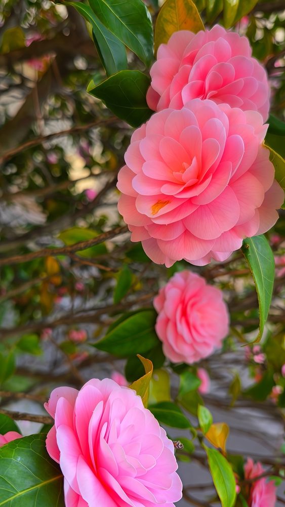 Pink Camellia in Bloom