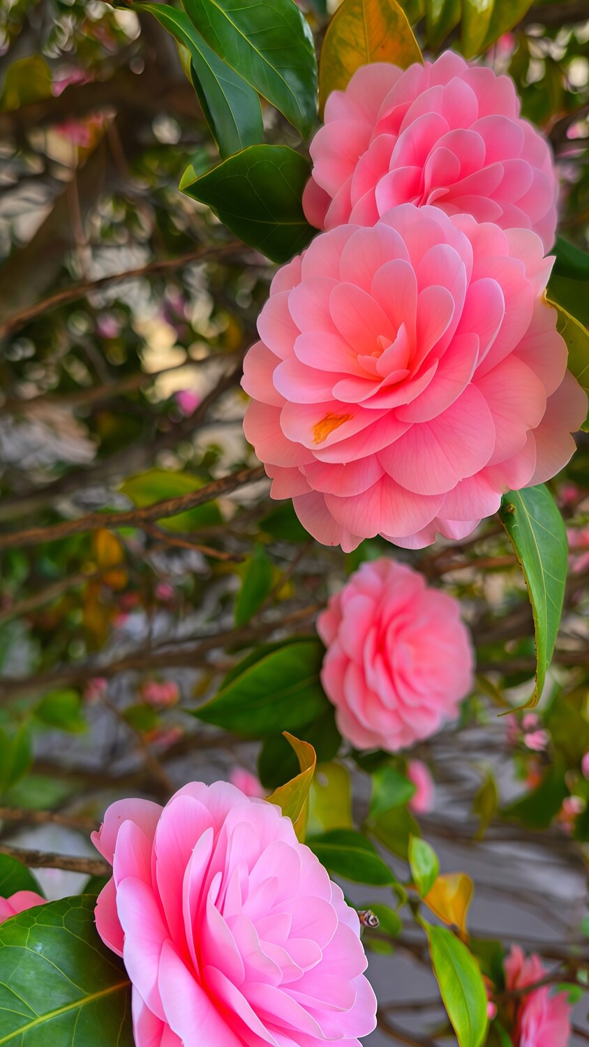 Pink Camellia in Bloom