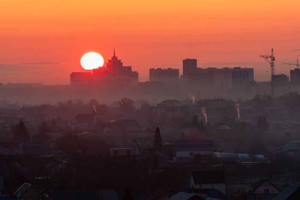 Восход над Барнаулом.