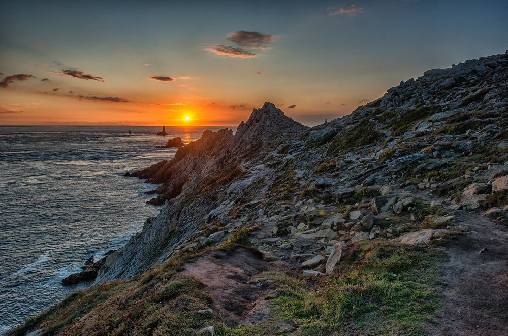 Sunset at Pointe Du Raz on the Atlantic Ocean