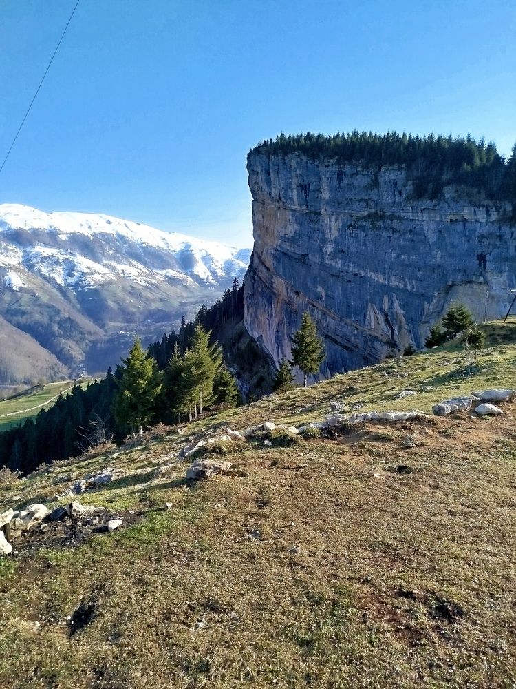 Majestic Sheer Cliff Face and Snowy Peaks in the Trabzon Highlands