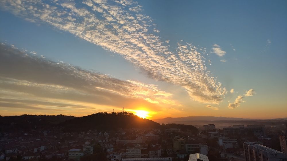 Sunset, cloud
