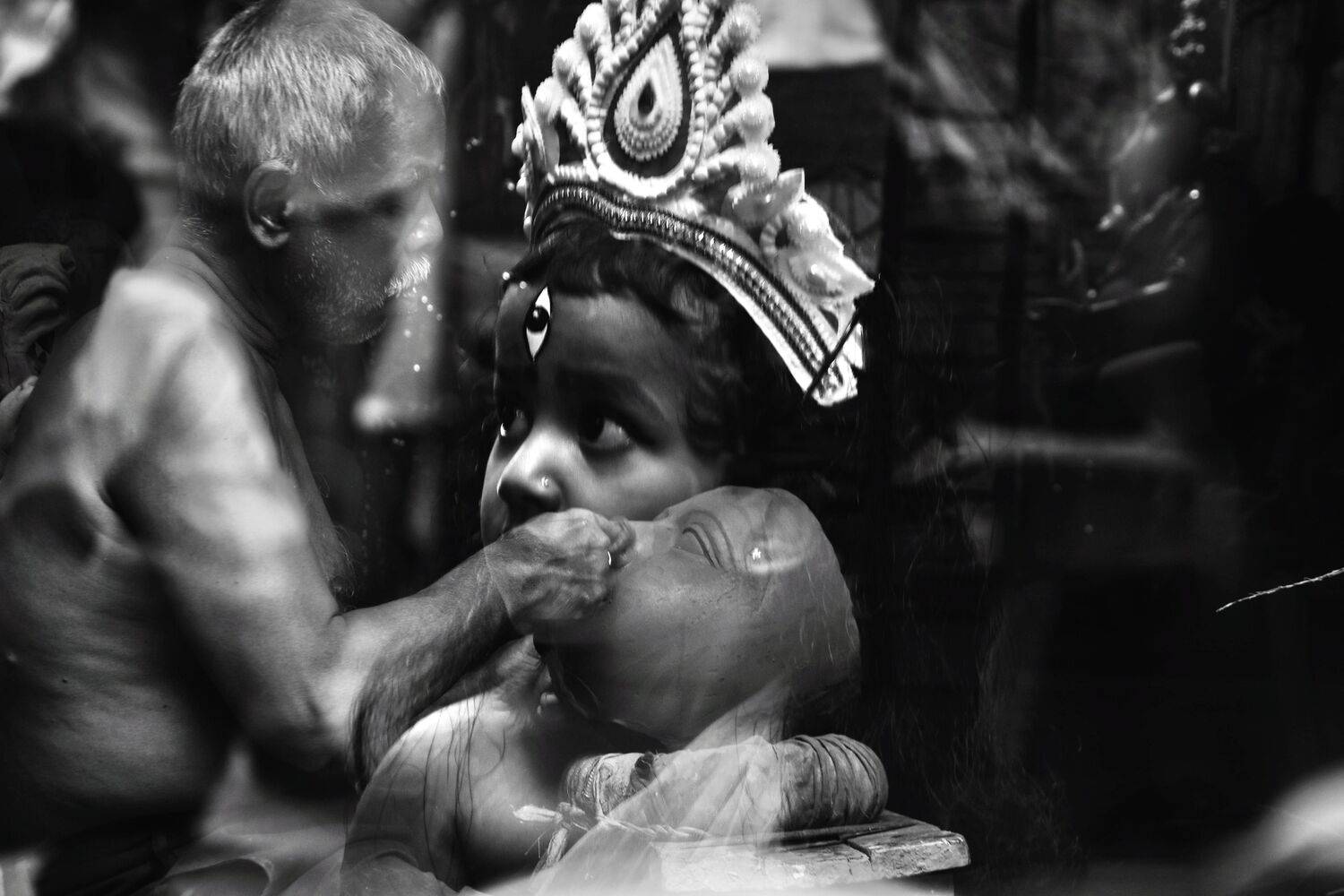 The festival begins with Durga Puja.