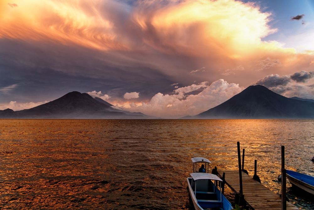 Sunset at lake Atitlan