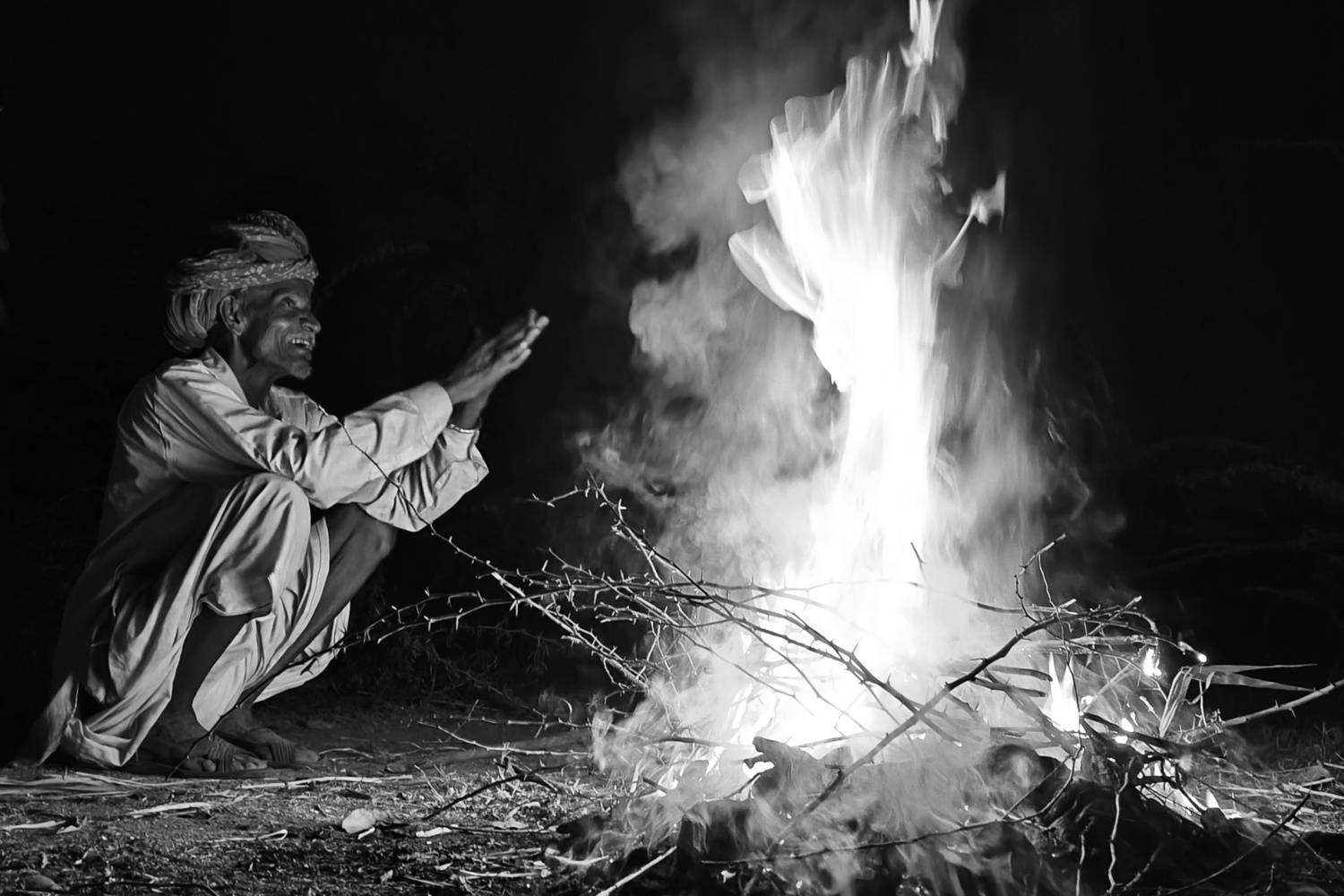 A quiet conversation with the fire