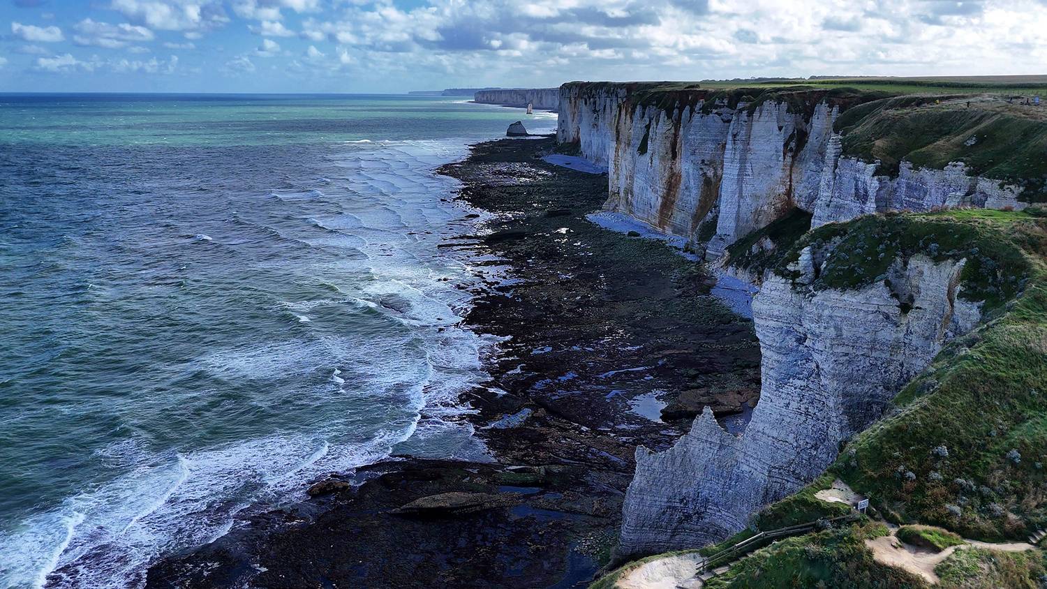 The beautiful cliffs of Etretat in Normandy