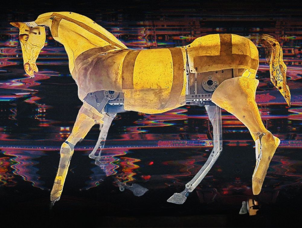 The revisited automaton Horse sculpture