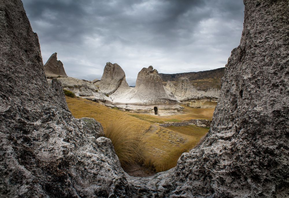 Casas de piedra volcanica