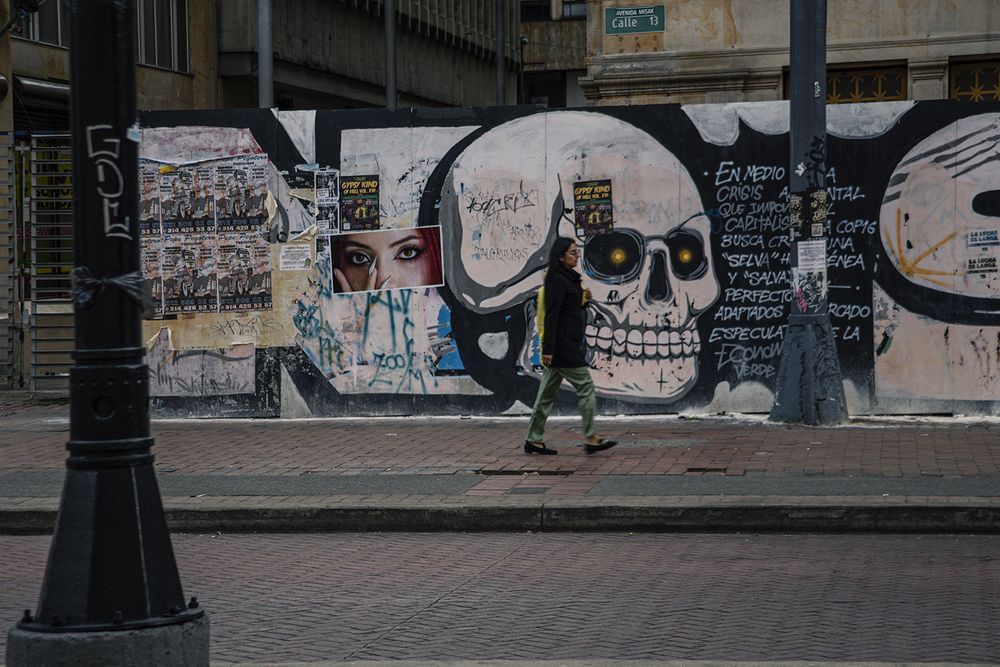 Woman walking down the street
